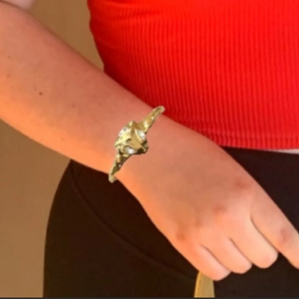 Alexis Bittar Modern Future Antiquities Bold Sculpted Gold Pyramid Cuff Bracelet